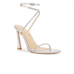 RAYE Silver Strappy Heels